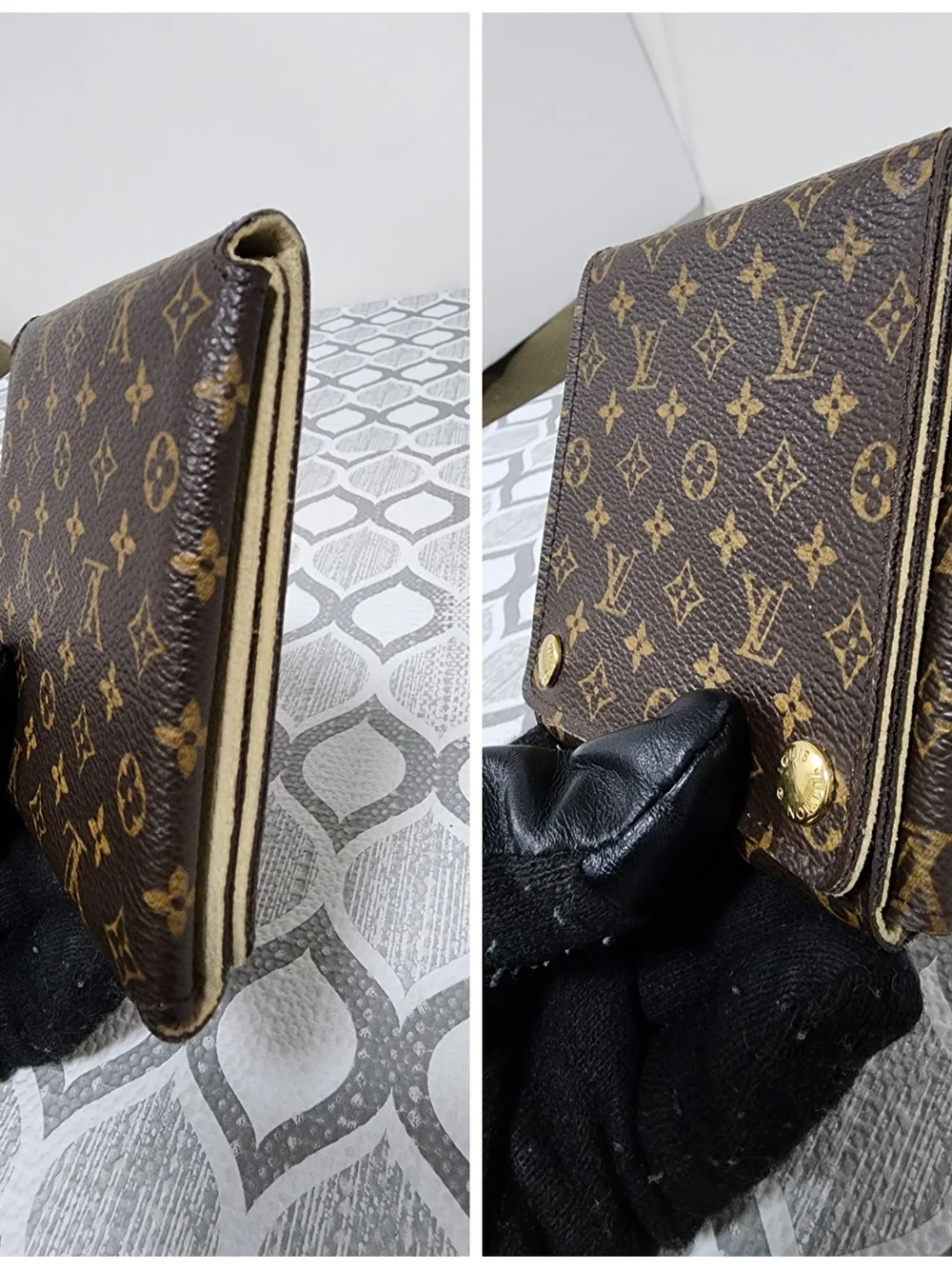 LOUIS VUITTON Monogram Folding Jewelry Case/Wallet Brown